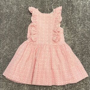 EUC Alice Kathleen & Co pink seersucker eyelet dress with ruffle top size 6